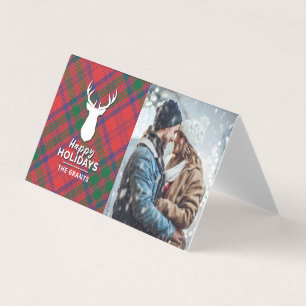 Custom Happy Holidays Red Green Plaid Premium