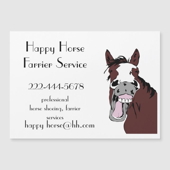Custom Happy Horse Farrier Horse Shoeing Business (Front)