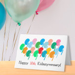 Custom Happy Kidneyversary & Many More Folded Card<br><div class="desc">Trendy,  fun,  design with Happy Kidneyversary on the outside,  And Many More on the inside! Celebrate and send the love to the kidney transplant recipient in your life!  Customise with the year of the anniversary and your special greeting. Every transplant anniversary is a milestone for rejoicing!</div>