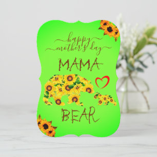 Custom Happy Mothers Day MAMA BEAR Sunflowers Mum