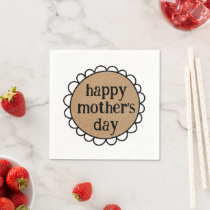 Custom HAPPY MOTHER'S DAY Scalloped Edge Napkin