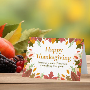 Custom Happy Thanksgiving Fall Business Marketing Card