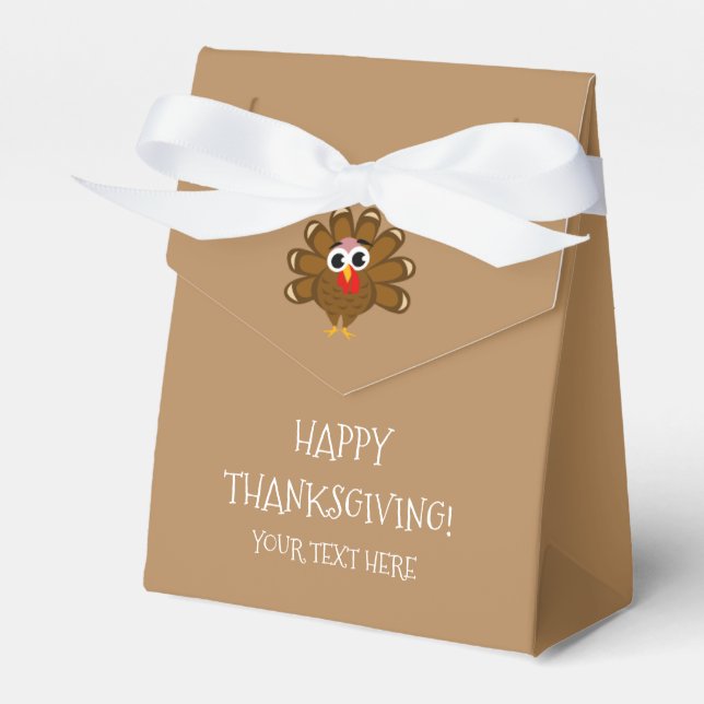 Custom Happy Thanksgiving Turkey day dinner party Favour Box (Front Side)