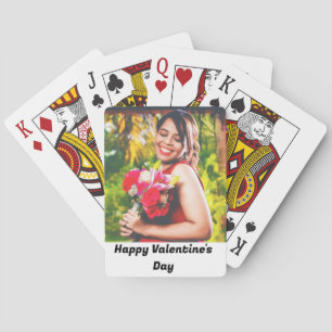 Custom Happy Valentine's Day photo Playing Cards