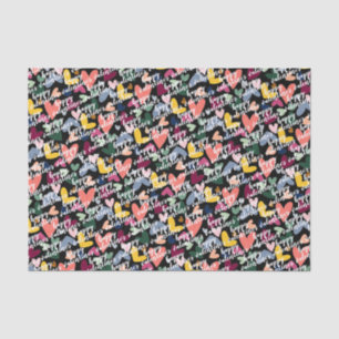 Custom Happy Valentines I Love You Heart Pattern Tissue Paper