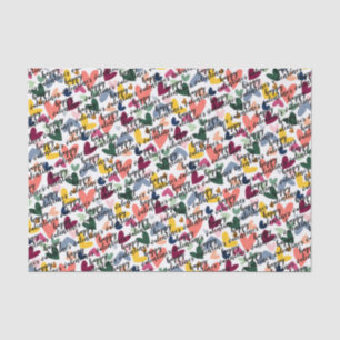 Custom Happy Valentines I Love You Heart Pattern Tissue Paper