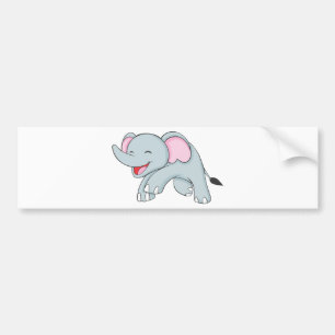 Custom Happy Walking Elephant Bumper Sticker