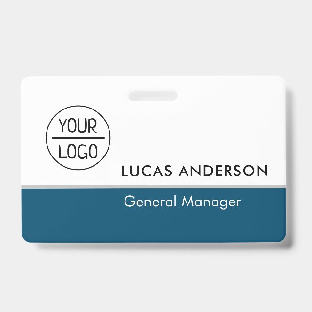 Custom Hard Plastic Name Badge with Metal Clip ID Badge (Front)