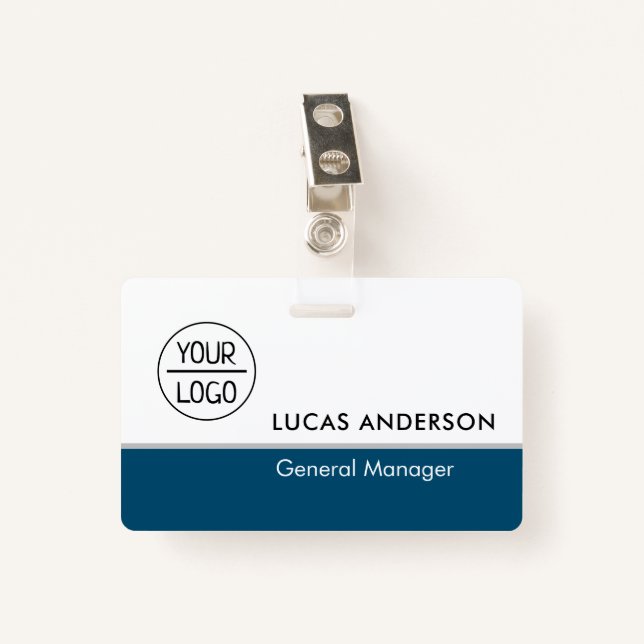 Custom Hard Plastic Name Badge with Metal Clip ID Badge (Front with Clip)