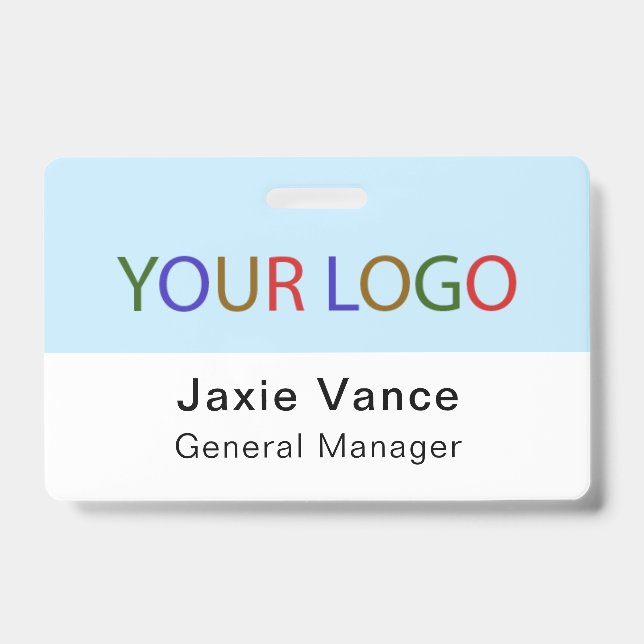Custom Hard Plastic Name Badge with Metal Clip ID Badge (Front)