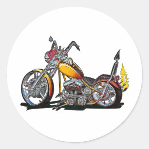 Custom Hardtail Chopper Classic Round Sticker