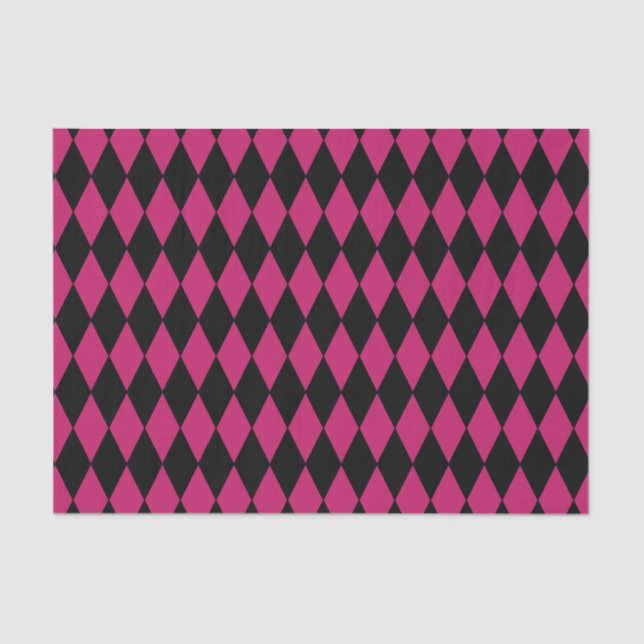 Custom Harlequin Pink/Black Diamond Tissue Paper (Front)