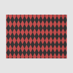 Custom Harlequin Red/Black Diamond Tissue Paper