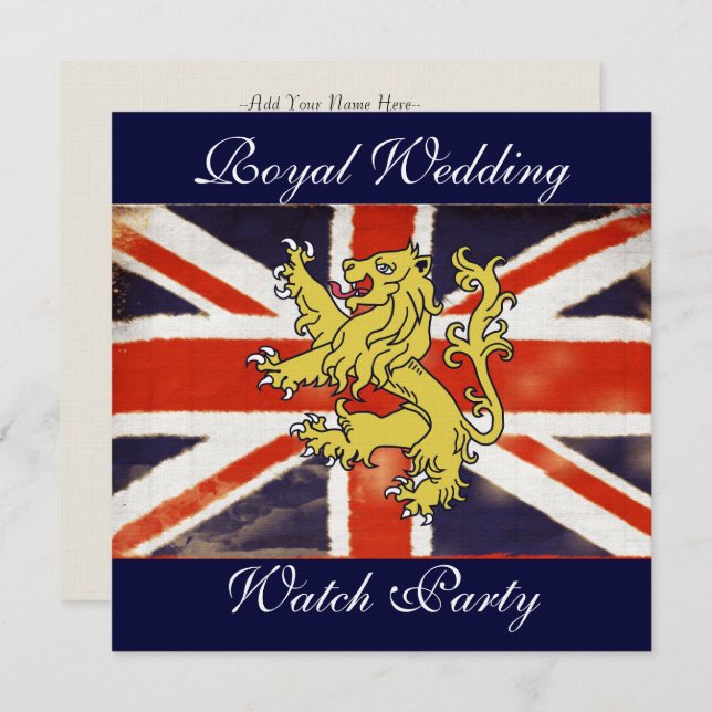 Custom Harry and Meghan Elegant Watch Party Invite (Front/Back)