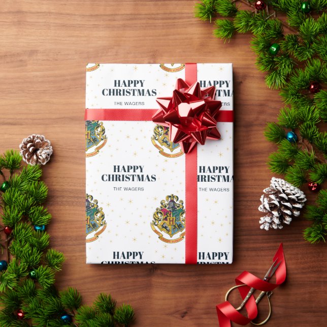 Custom Harry Potter | Hogwarts Crest - Christmas Wrapping Paper (Holiday Gift)