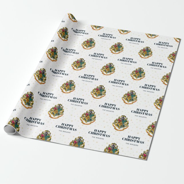 Custom Harry Potter | Hogwarts Crest - Christmas Wrapping Paper (Unrolled)