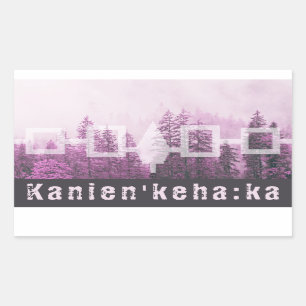 Custom Haudenosaunee Misty Forest Flag Rectangular Sticker