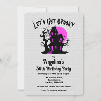 Custom Haunted Halloween Birthday Costume Party Invitation