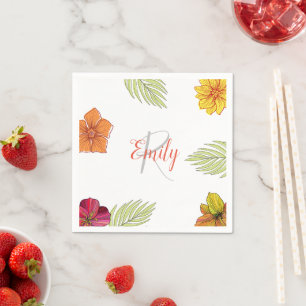 Custom Hawaiian Aloha Floral Napkin