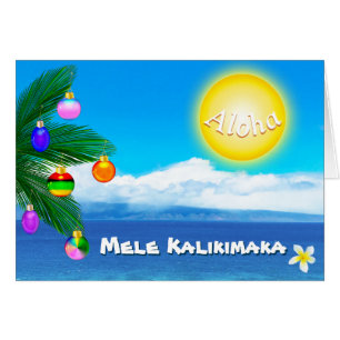 Custom Hawaiian Christmas Cards Mele Kalikimaka