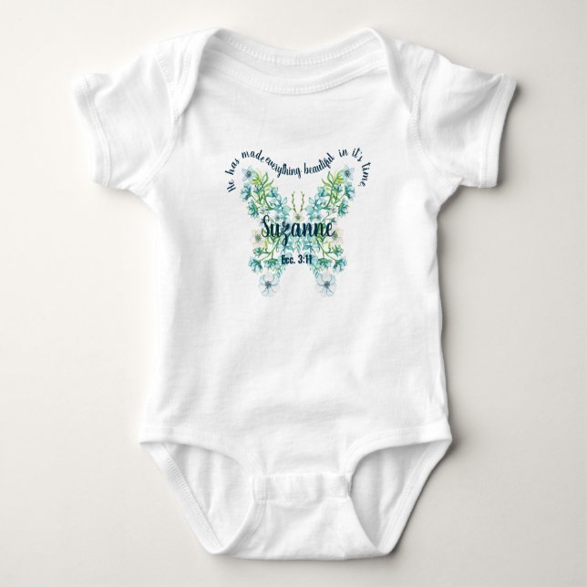Custom He Has Made Everything Beautiful Baby Bodysuit (Front)