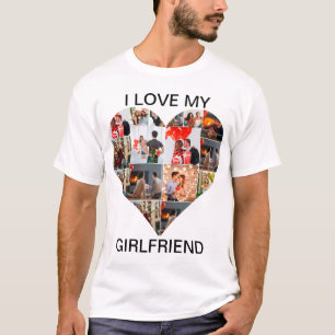 Custom heart 16 photo collage I love my girlfriend T-Shirt