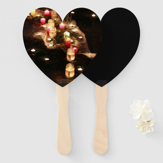 Custom Heart Candlelight Fan – Sotnichenko Design (Front and Back)