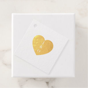 Custom Heart Couple Monogram Wedding  Favour Tags