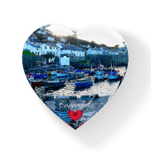 Custom Heart Coverack Harbour Dusk Cornwall Photo