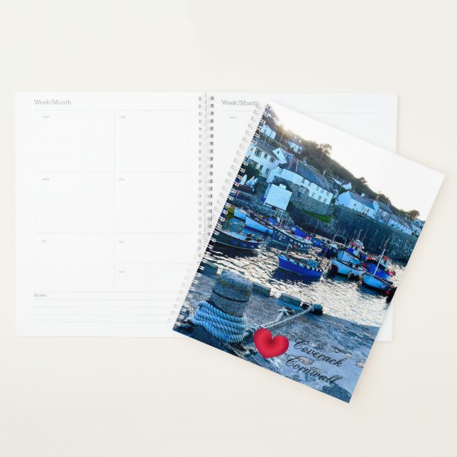 Custom Heart Coverack Harbour Dusk Cornwall Photo Planner (Display)