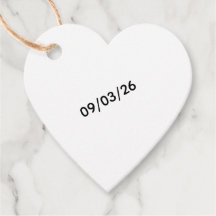 Custom Heart Date Favour Tag | Minimalist Wedding