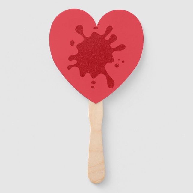 Custom Heart Fan – Tomato Red Splatter (Front)