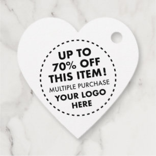 Custom Heart Favour Tags 70% OFF Bulk Buy Discount