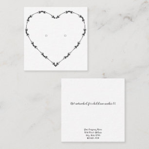 Custom Heart Flourish Frame Earring Display Card