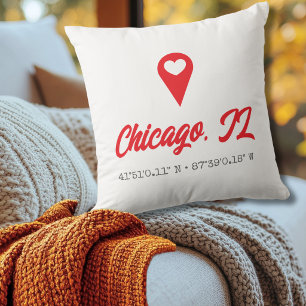 Custom Heart Map Marker Cushion