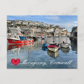 Custom Heart Mevagissey Fish Landing Quay Cornwall Holiday Postcard