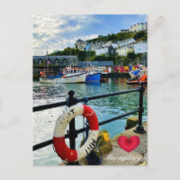 Custom Heart Mevagissey Harbour Lifebuoy Cornwall