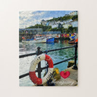 Custom Heart Mevagissey Harbour Lifebuoy Cornwall