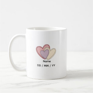 Custom Heart Mug with Name  Date