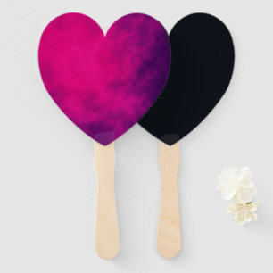 Custom Heart Paddle Fan – Neon Pink & Black