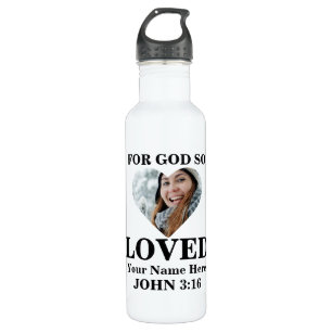 Custom heart photo Bible Verse Christian  710 Ml Water Bottle