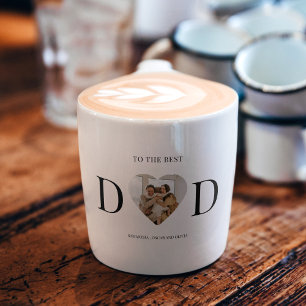 Custom Heart Photo Dad     Best Dad Ever  Espresso Cup