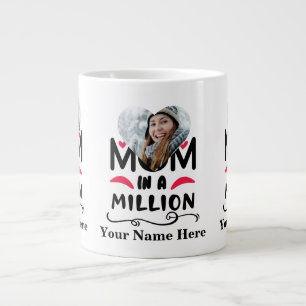Custom heart photo mum in a million mothers day large coffee mug
