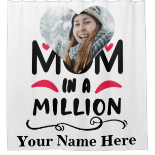 Custom heart photo mum in a million mothers day shower curtain