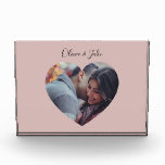 Custom Heart Photo Newlyweds Wedding Gift  Block<br><div class="desc">Loveable light spring mint pepermint colour. Minimalist simple modern trendy chic style pastel aestethic in mint solid colour. Mint home decor,  mint wedding decor aesthetic decor,  mint kitchen,  mint colour.</div>