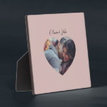Custom Heart Photo Newlyweds Wedding Gift  Plaque<br><div class="desc">Loveable light spring mint pepermint colour. Minimalist simple modern trendy chic style pastel aestethic in mint solid colour. Mint home decor,  mint wedding decor aesthetic decor,  mint kitchen,  mint colour.</div>