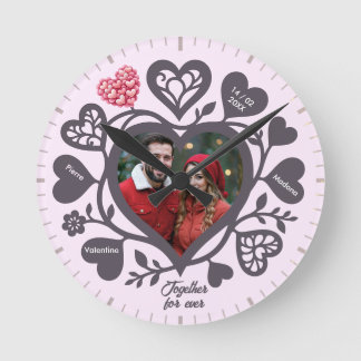 Custom Heart Photo Romantic Wall Clock