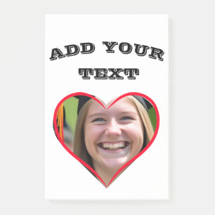 custom heart photo text  post-it notes