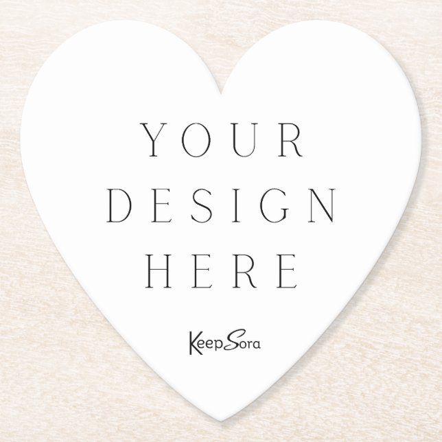 Custom Heart Shape Paper Coaster (Front)