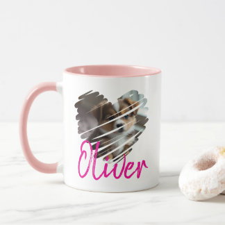 Custom Heart-Shaped Pet Mug with Name